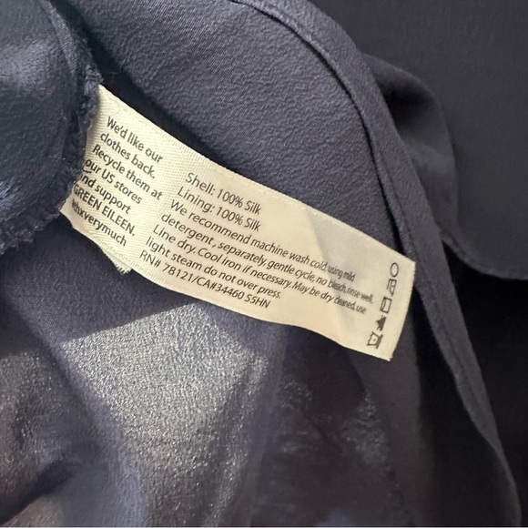 Eileen Fisher Silk Georgette Crepe Asymmetrical Dress - Picture 5 of 8